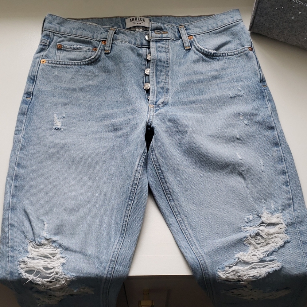 AGOLDE Jamie distressed high waist tapered sz28